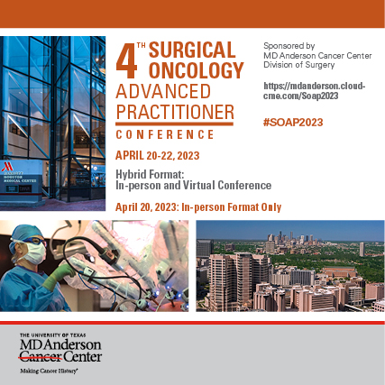 4th Surgical Oncology Advanced Practitioner (SOAP) Conference Banner